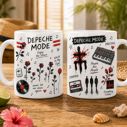 Depeche Mode Mug – Vintage Sketch Music Coffee Mug For Depeche Mode Fans