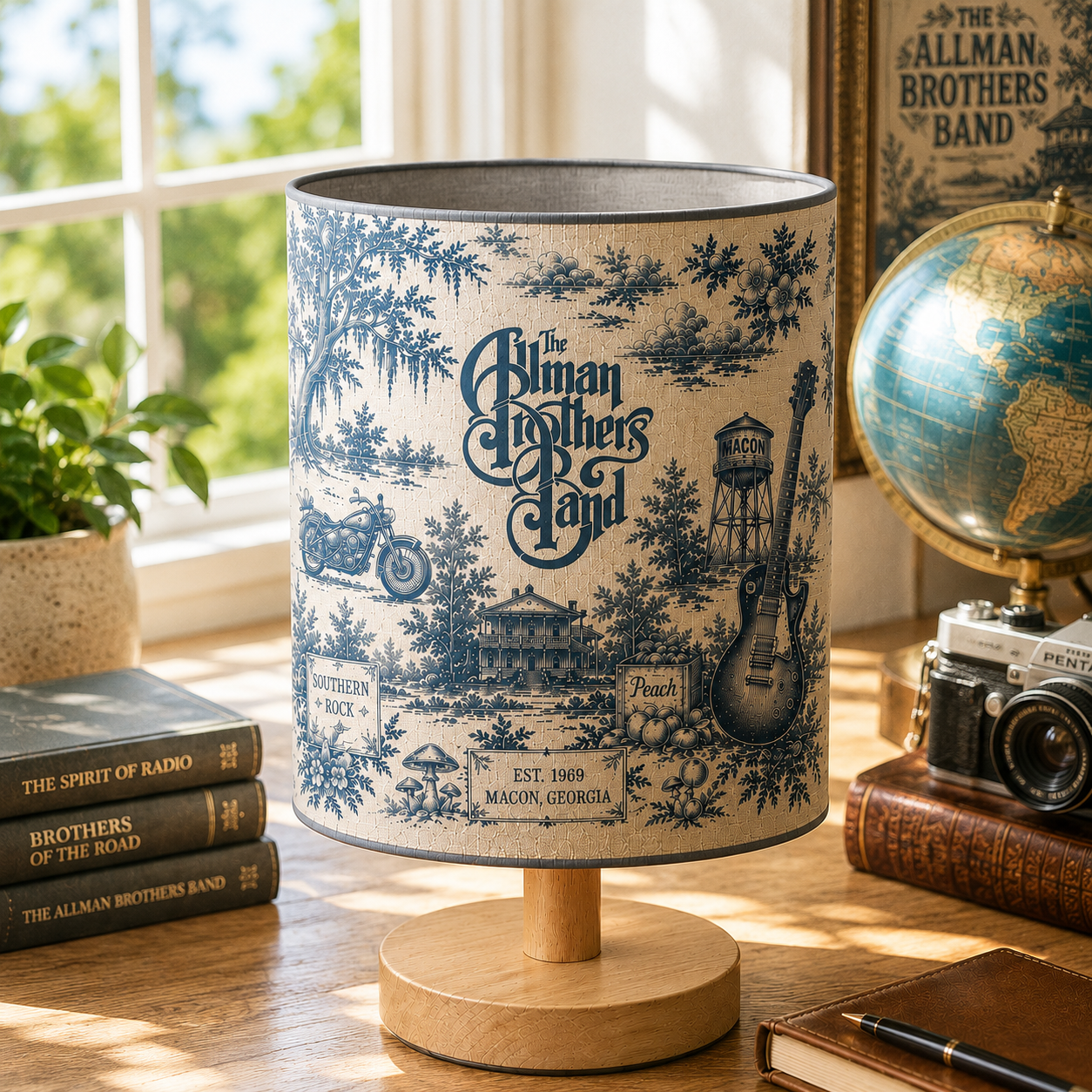 The Allman Brothers Band Table Fabric Lamp – Vintage Music Room Decor Gift