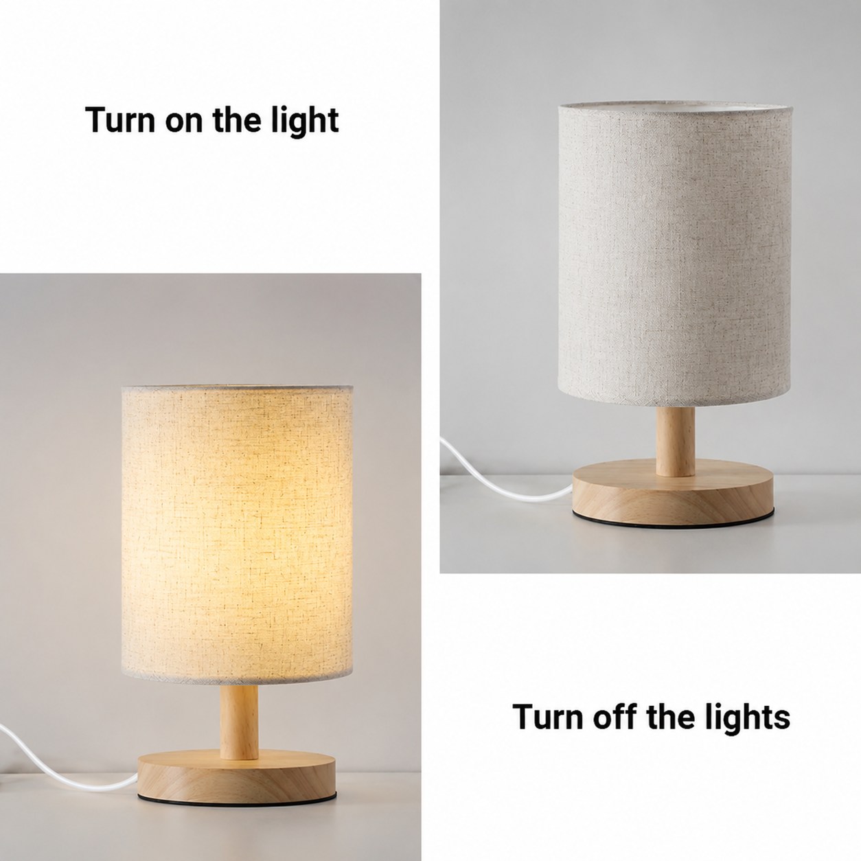 Rush Sketch Fabric Table Lamp – Progressive Rock Wooden Bedside Lamp Decor Gift