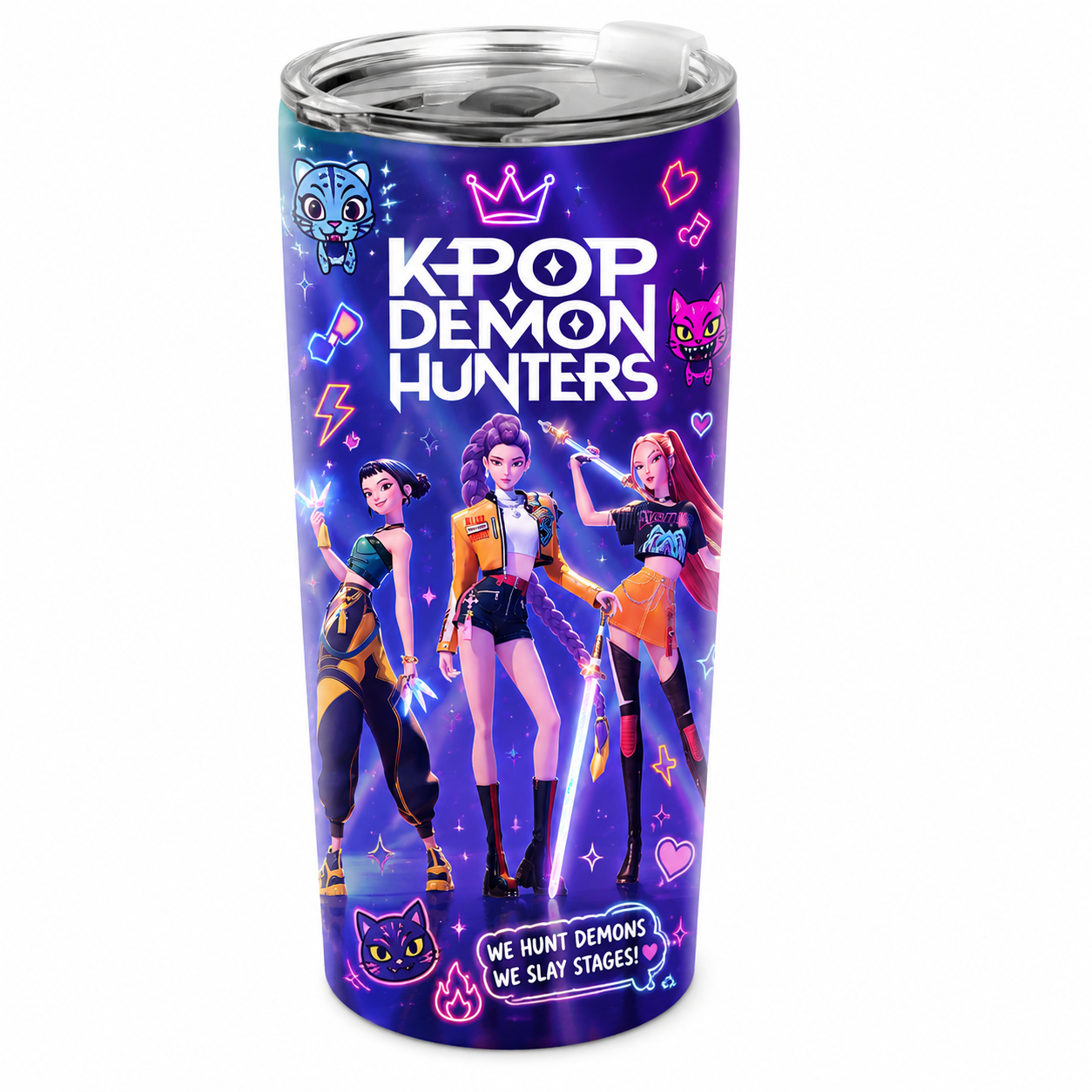KPop Demon Hunters 20oz Tumbler – Stainless Steel Cute Travel Mug, Back To School K-Pop Fan Gift