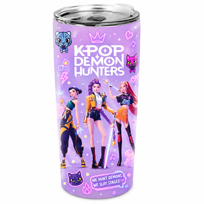 KPop Demon Hunters 20oz Tumbler – Stainless Steel Cute Travel Mug, Back To School K-Pop Fan Gift