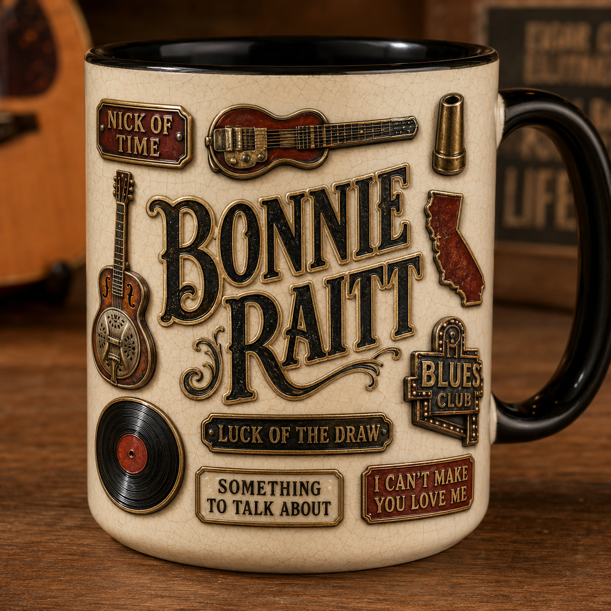 Bonnie Raitt Ceramic Mug – I Can't Make You Love Me Vintage Ceramic Coffee Cup