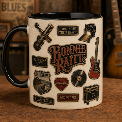 Bonnie Raitt Ceramic Mug – I Can't Make You Love Me Vintage Ceramic Coffee Cup