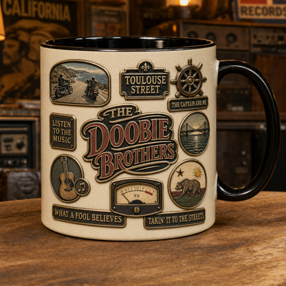The Doobie Brothers Ceramic Mug – Long Train Runnin What A Fool Believes Fan Gift