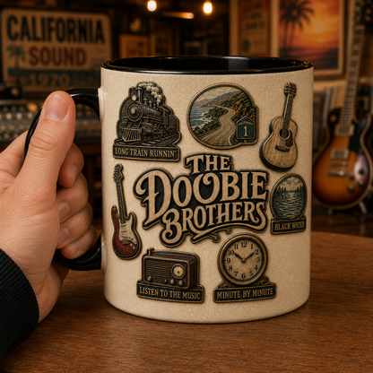 The Doobie Brothers Ceramic Mug – Long Train Runnin What A Fool Believes Fan Gift