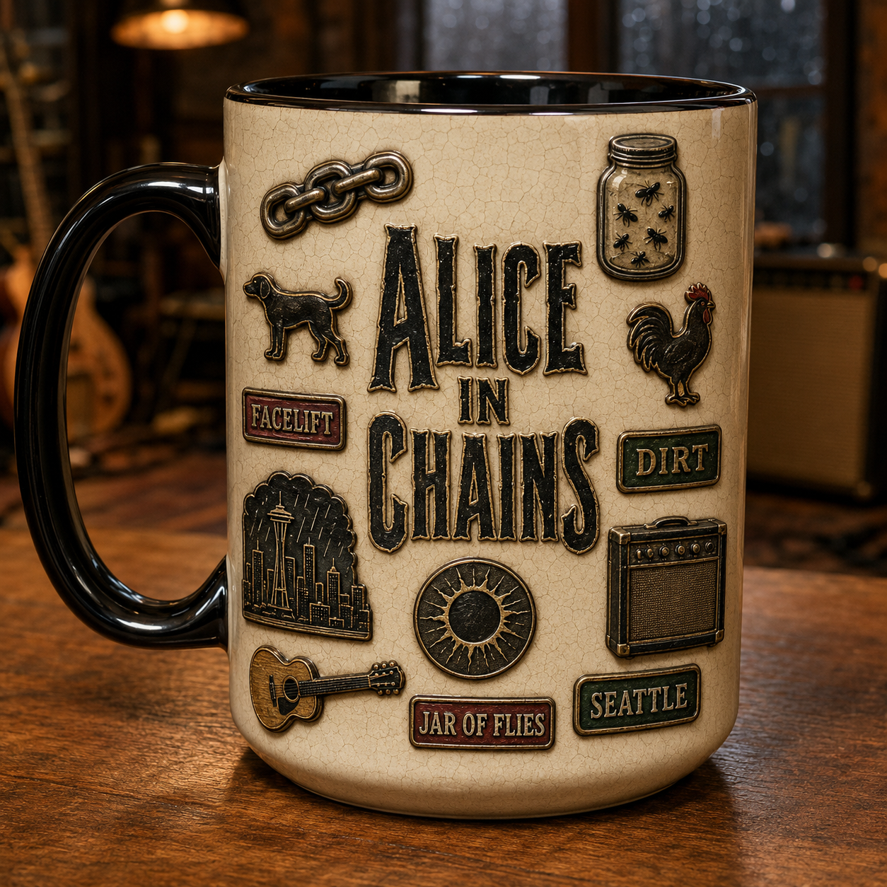 Alice In Chains Ceramic Mug – Man In The Box Rooster Vintage Ceramic Coffee Cup