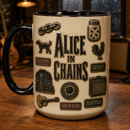 Alice In Chains Ceramic Mug – Man In The Box Rooster Vintage Ceramic Coffee Cup
