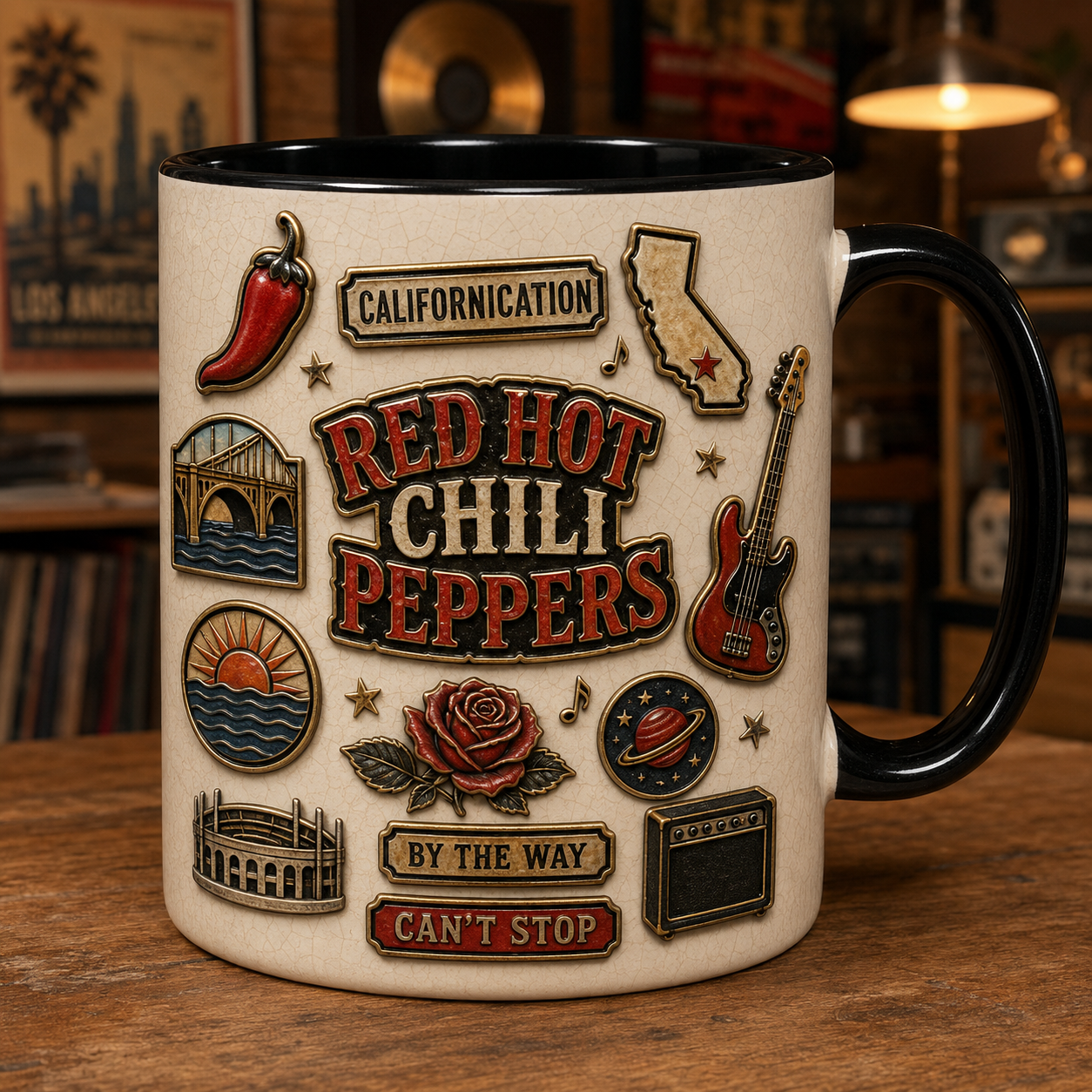 Red Hot Chili Peppers Mug – Californication Under The Bridge Vintage Ceramic Coffee Cup