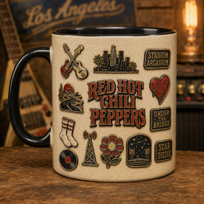 Red Hot Chili Peppers Mug – Californication Under The Bridge Vintage Ceramic Coffee Cup