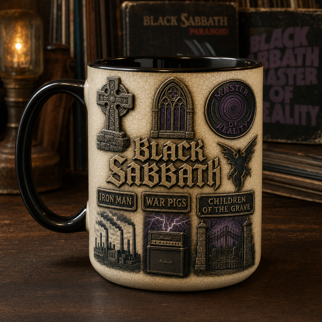 Black Sabbath Mug – Iron Man War Pigs Heavy Metal Vintage Ceramic Coffee Cup