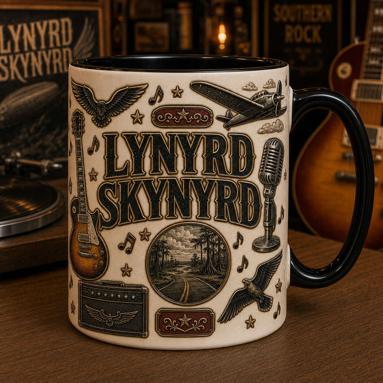Lynyrd Skynyrd Coffee Mug – Swamp Sunset Eagle Classic Rock Merchandise