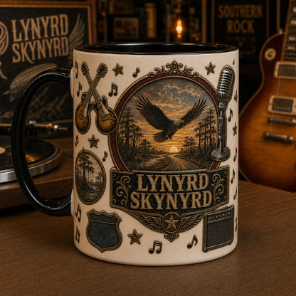 Lynyrd Skynyrd Coffee Mug – Swamp Sunset Eagle Classic Rock Merchandise