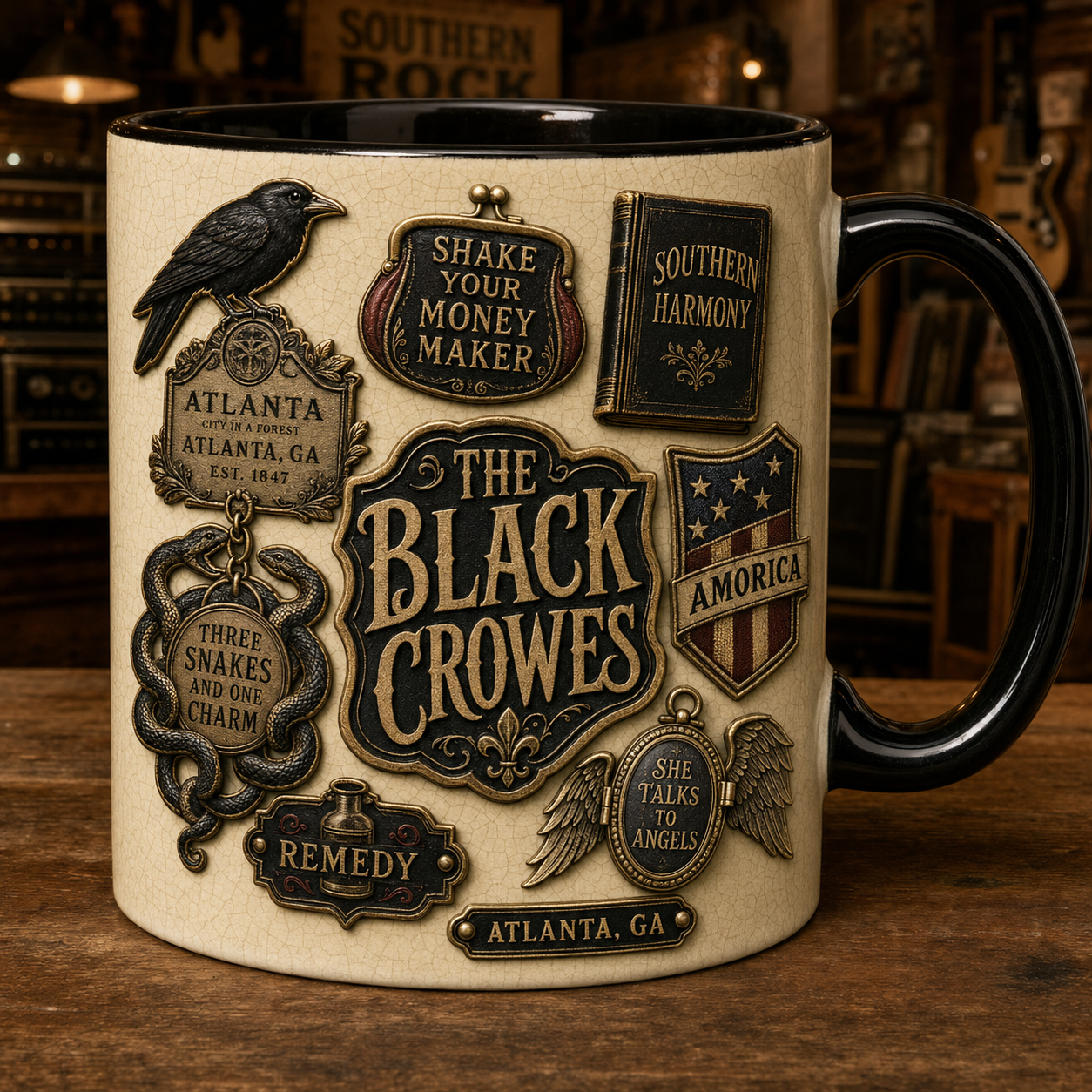 The Black Crowes Mug – Hard To Handle Vintage Southern Rock Ceramic Coffee Cup