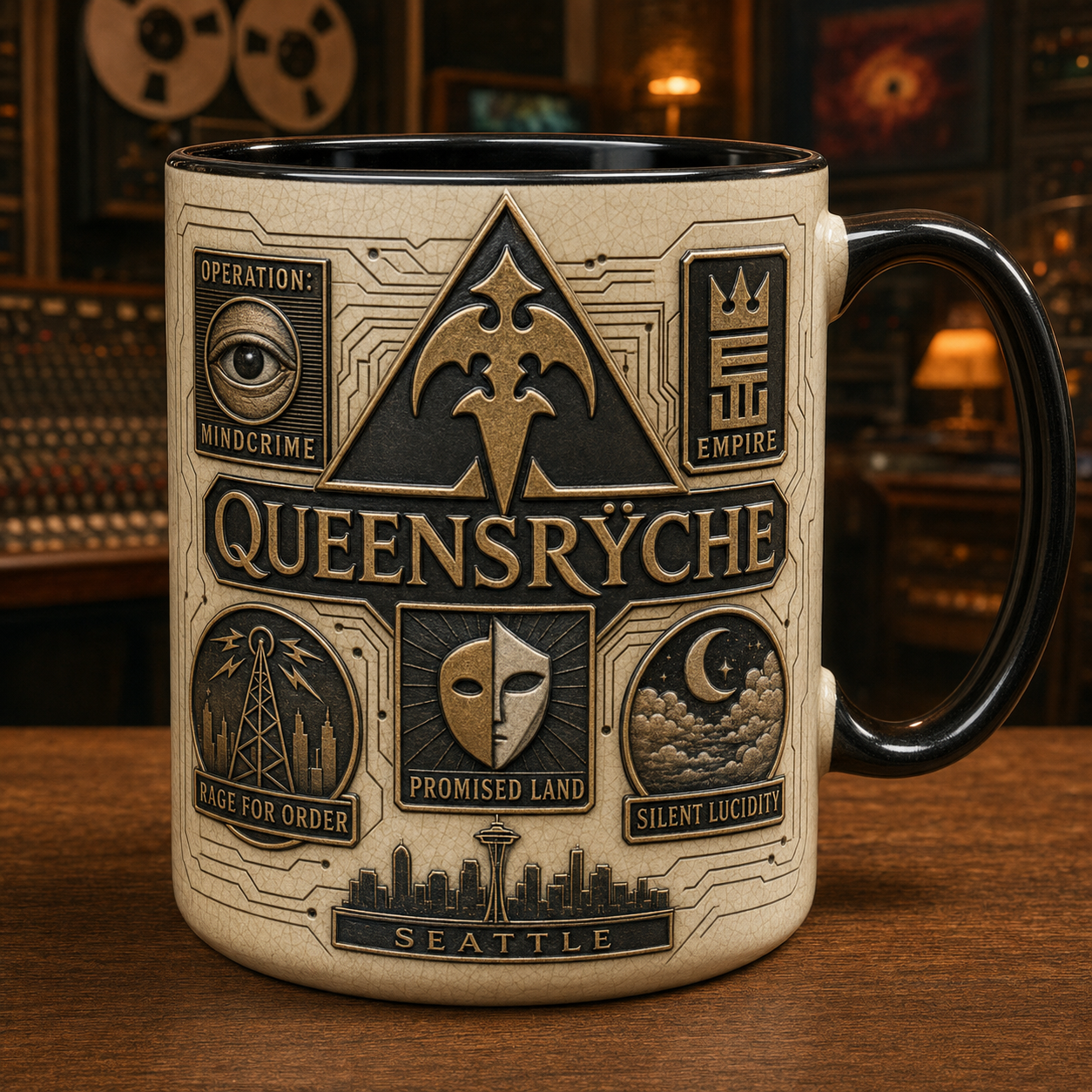 Queensryche Coffee Mug – Eyes Of A Stranger Seattle Rock Band Merchandise