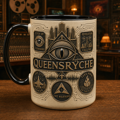 Queensryche Coffee Mug – Eyes Of A Stranger Seattle Rock Band Merchandise
