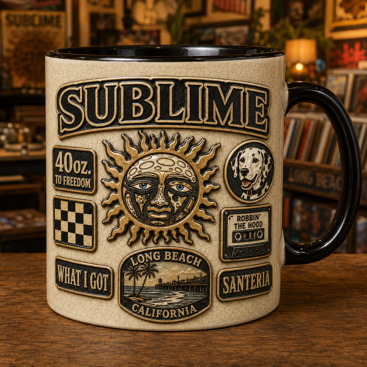 Sublime Ceramic Mug – Sun Logo Santeria Vintage Ceramic Coffee Cup