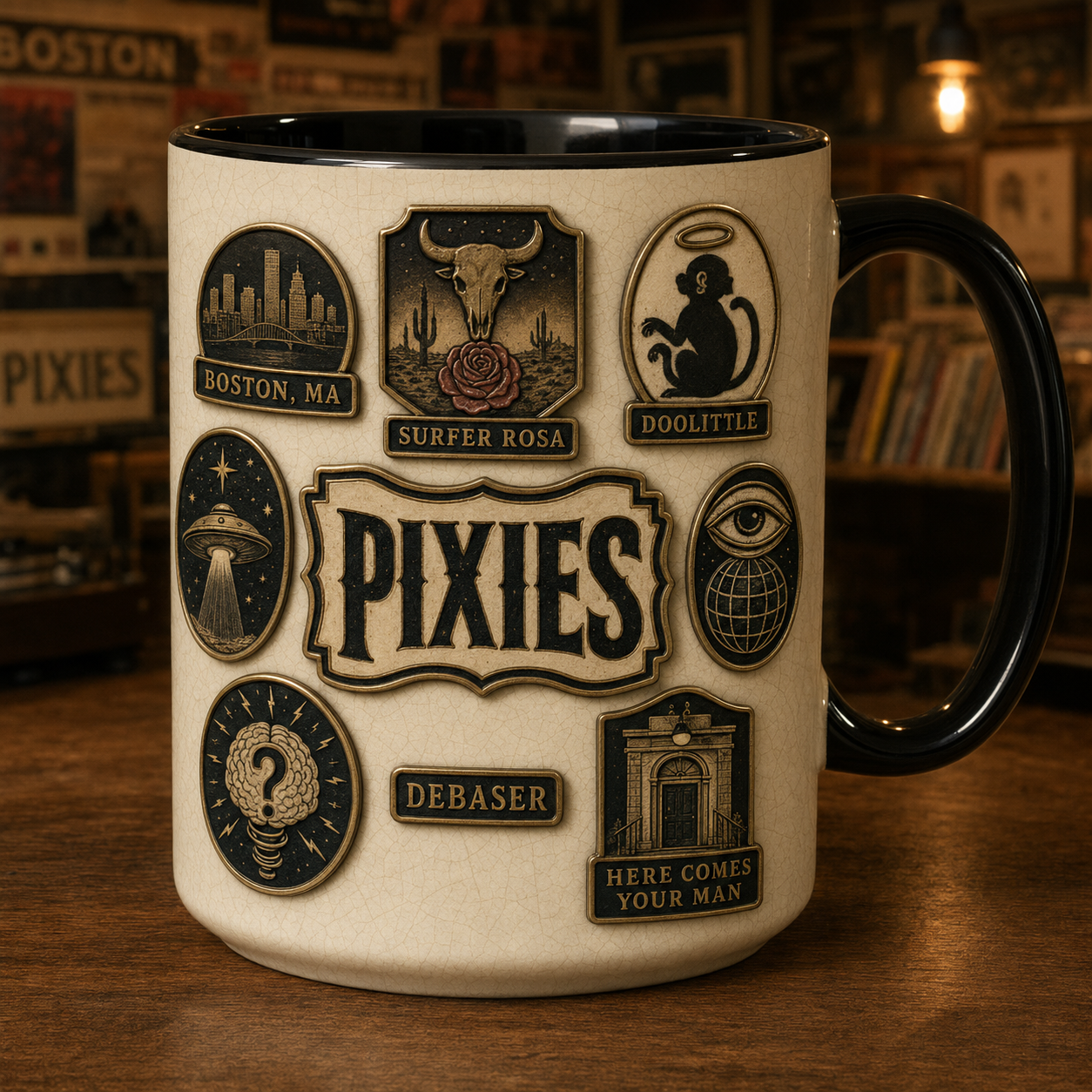 Pixies Ceramic Coffee Mug – Debaser Wave Of Mutilation Alternative Rock Merchandise