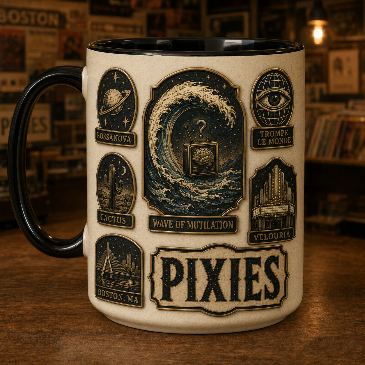 Pixies Ceramic Coffee Mug – Debaser Wave Of Mutilation Alternative Rock Merchandise