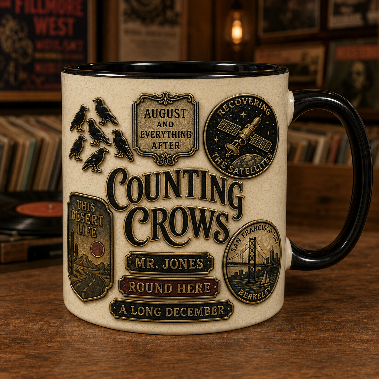 Counting Crows Ceramic Mug – Round Here Retro Alternative Rock Fan Gift