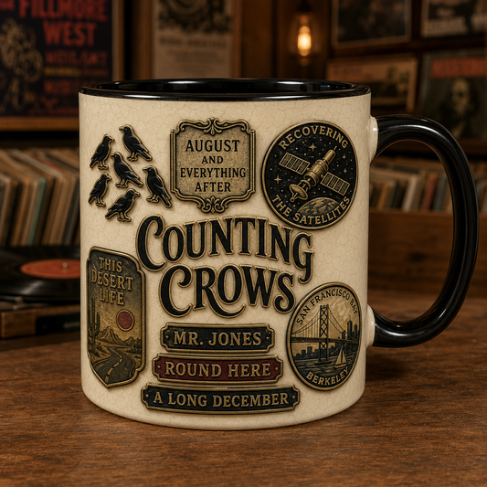 Counting Crows Ceramic Mug – Round Here Retro Alternative Rock Fan Gift