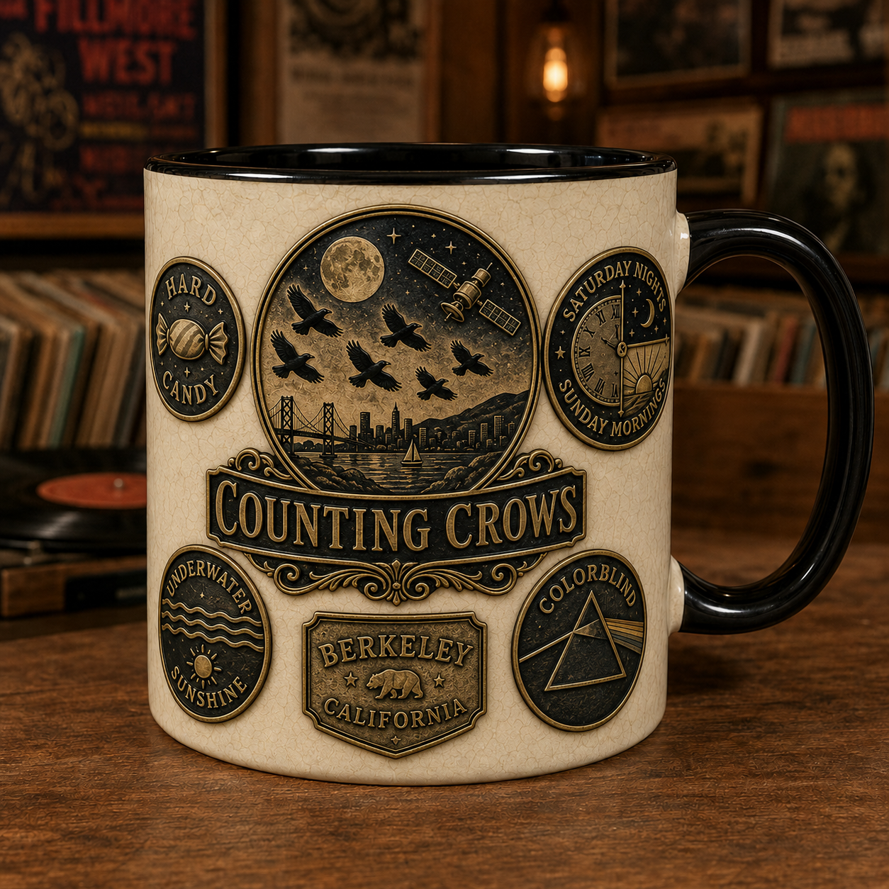 Counting Crows Ceramic Mug – Round Here Retro Alternative Rock Fan Gift