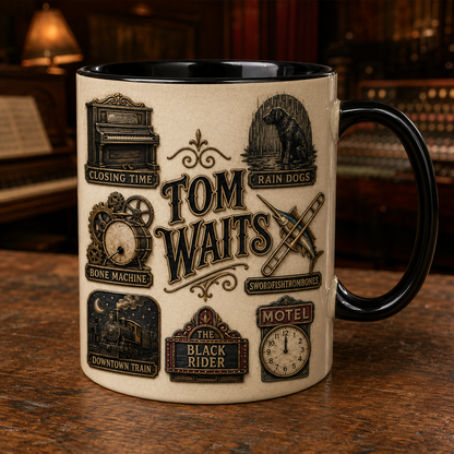 Tom Waits Mug – Rain Dogs Swordfishtrombones Vintage Ceramic Coffee Cup