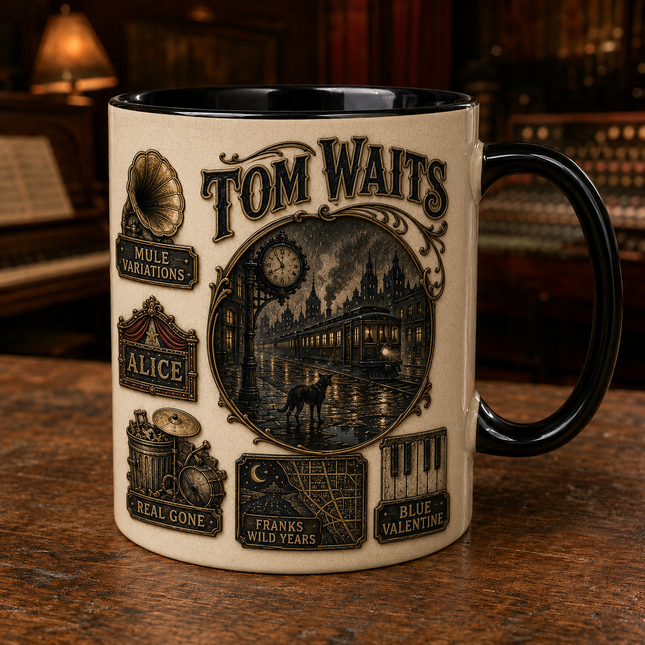 Tom Waits Mug – Rain Dogs Swordfishtrombones Vintage Ceramic Coffee Cup