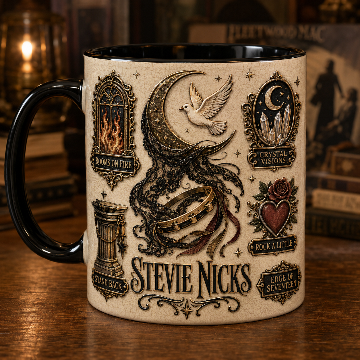 Stevie Nicks Coffee Mug – Crystal Visions White Dove Classic Rock Merchandise
