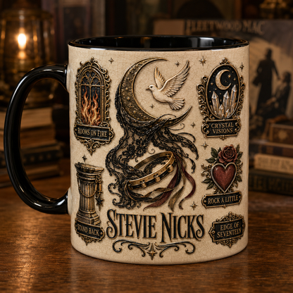 Stevie Nicks Coffee Mug – Crystal Visions White Dove Classic Rock Merchandise