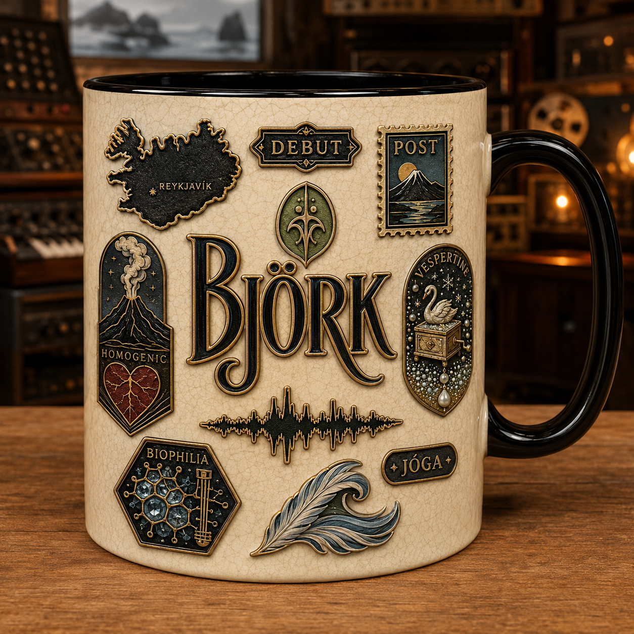 Björk Mug – Vespertine Swan Vintage Ceramic Coffee Cup Pop Art Merchandise