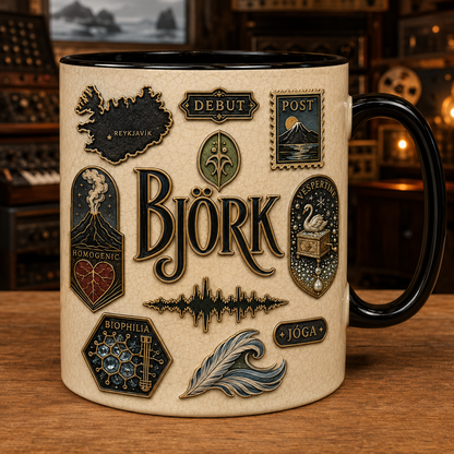 Björk Mug – Vespertine Swan Vintage Ceramic Coffee Cup Pop Art Merchandise