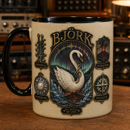 Björk Mug – Vespertine Swan Vintage Ceramic Coffee Cup Pop Art Merchandise