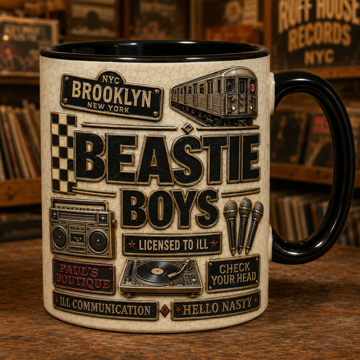 Beastie Boys Mug – Intergalactic Robot Vintage Ceramic Coffee Cup Hip Hop Fan Gift