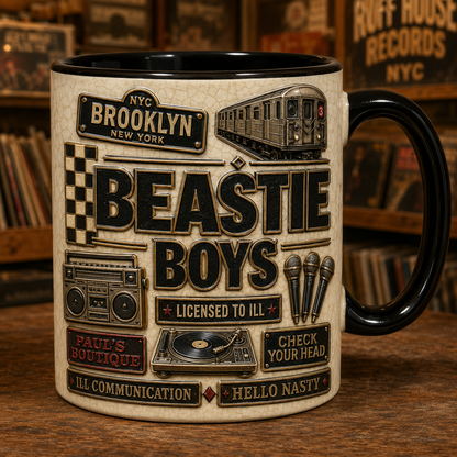 Beastie Boys Mug – Intergalactic Robot Vintage Ceramic Coffee Cup Hip Hop Fan Gift