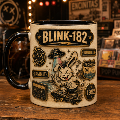 Blink-182 Ceramic Mug – All The Small Things Smiley Vintage Ceramic Coffee Cup