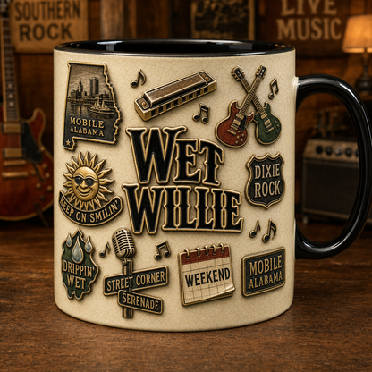 Wet Willie Ceramic Mug – Keep On Smilin Southern Rock Vintage Ceramic Coffee Cup