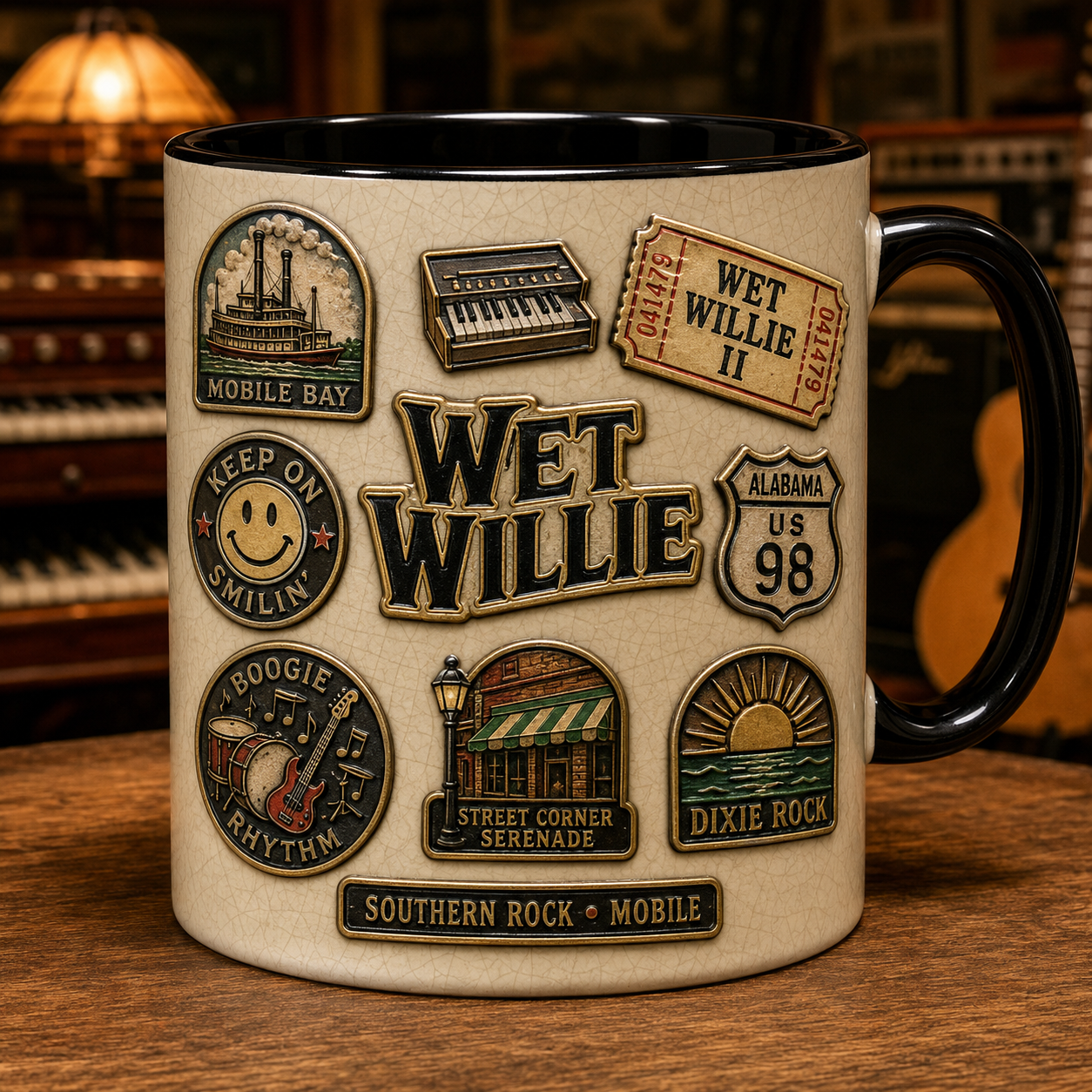 Wet Willie Ceramic Mug – Keep On Smilin Southern Rock Vintage Ceramic Coffee Cup