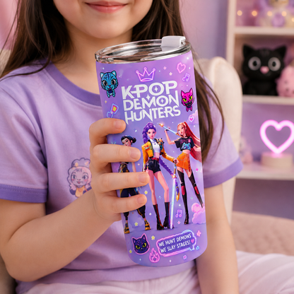 KPop Demon Hunters 20oz Tumbler – Stainless Steel Cute Travel Mug, Back To School K-Pop Fan Gift