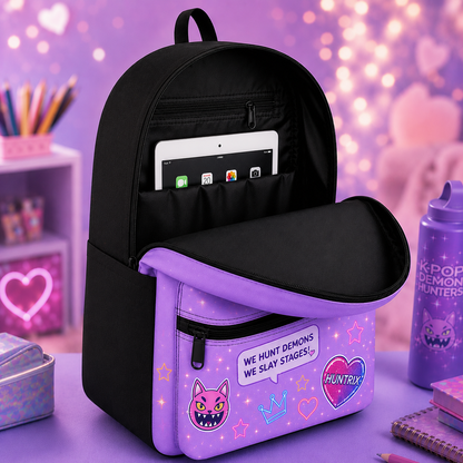 KPop Demon Hunters Kids Backpack – Cute Anime School Backpack for Girls, Kawaii Bookbag, K-Pop Fan Gift, Lightweight Travel Backpack