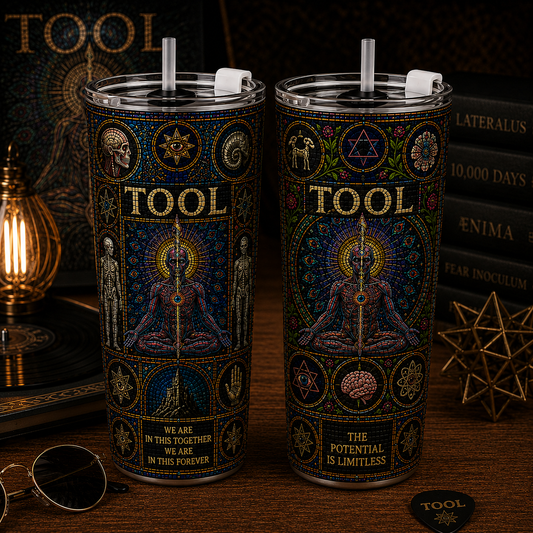 Tool 20oz & 40oz Stained Glass Stainless Steel Tumbler - Progressive Metal Travel Mug With Lid and Straw