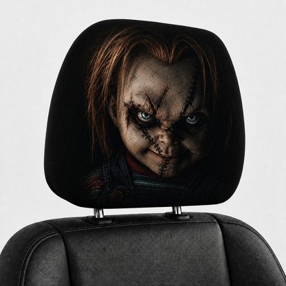 Chucky Horror Car Headrest Cover – Child’s Play Spooky Horror Movie Car Accessory