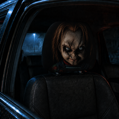 Chucky Horror Car Headrest Cover – Child’s Play Spooky Horror Movie Car Accessory