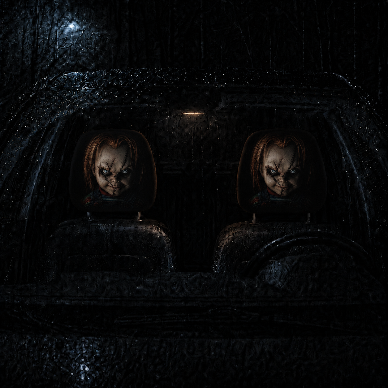 Chucky Horror Car Headrest Cover – Child’s Play Spooky Horror Movie Car Accessory