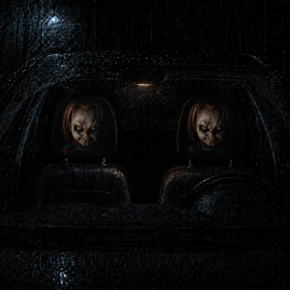 Chucky Horror Car Headrest Cover – Child’s Play Spooky Horror Movie Car Accessory