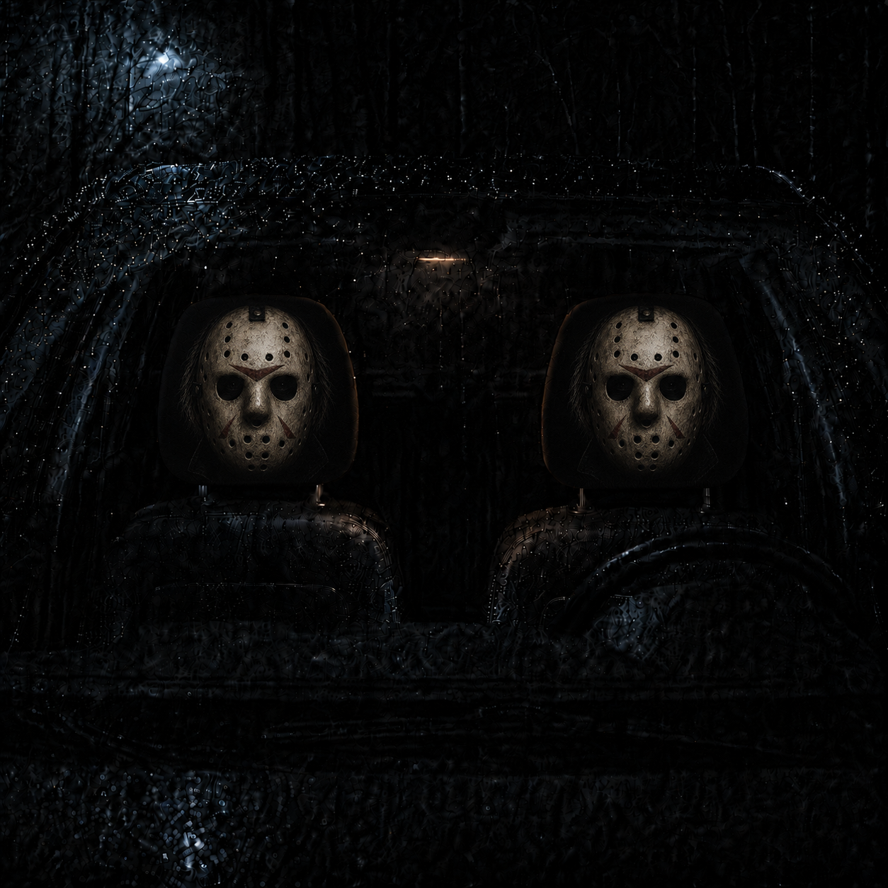 Jason Voorhees Horror Car Headrest Cover – Friday the 13th Creepy Halloween Auto Decor