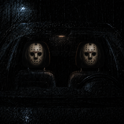 Jason Voorhees Horror Car Headrest Cover – Friday the 13th Creepy Halloween Auto Decor