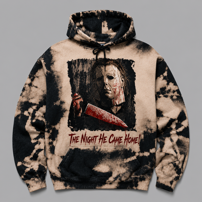 Michael Myers Halloween Bleached Graphic Hoodie - Retro Halloween Graphic Sweatshirt