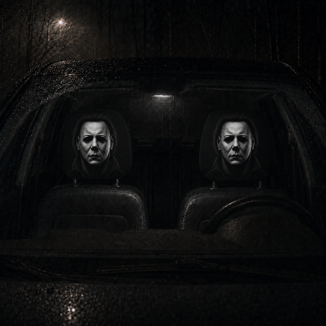 Halloween Michael Myers Headrest Cover – Spooky Horror Movie Car Accessory
