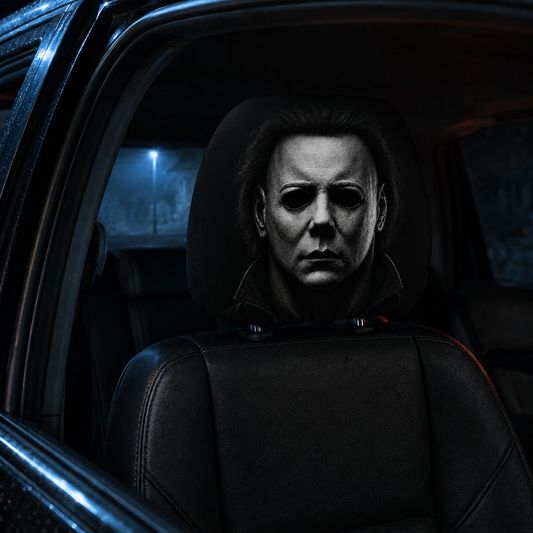 Halloween Michael Myers Headrest Cover – Spooky Horror Movie Car Accessory
