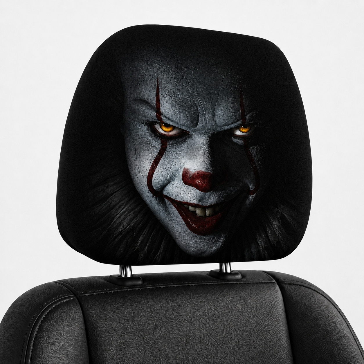 Pennywise IT Horror Car Headrest Cover – Spooky Horror Car Accessory